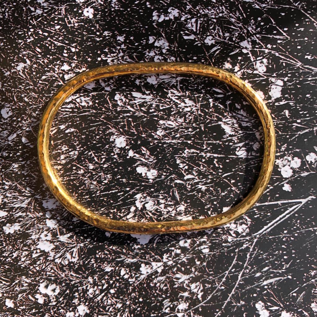 hammered oval bead