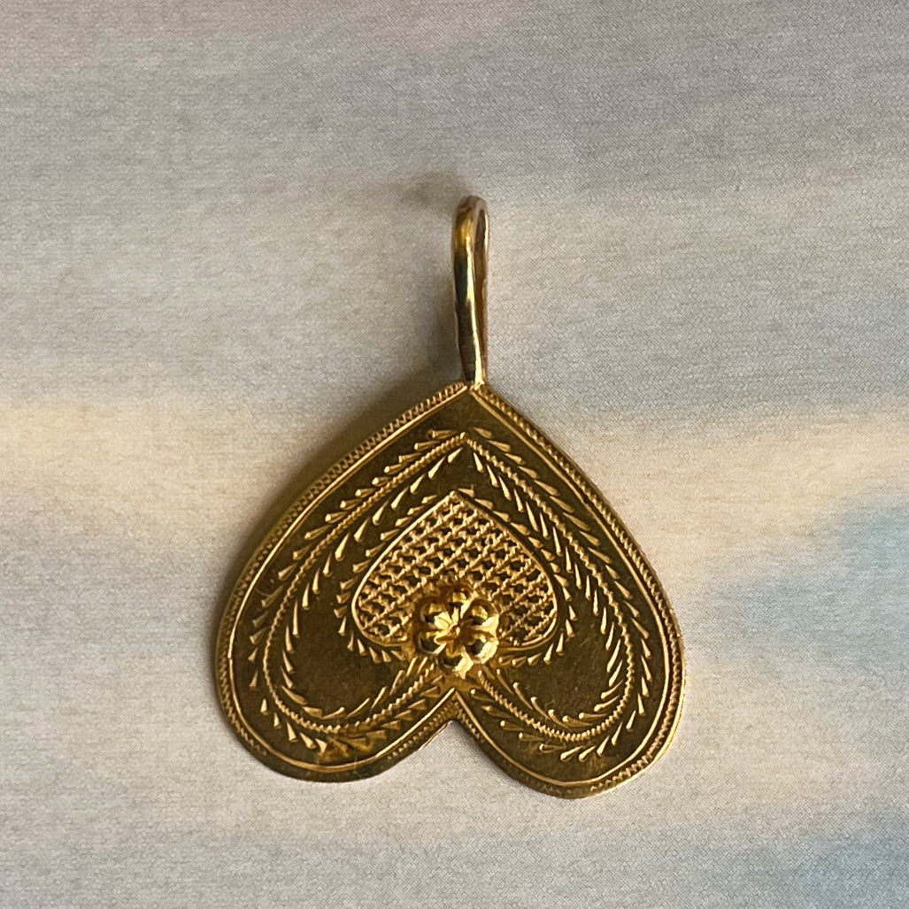 Pendentif Coeur à l'envers Vermeil