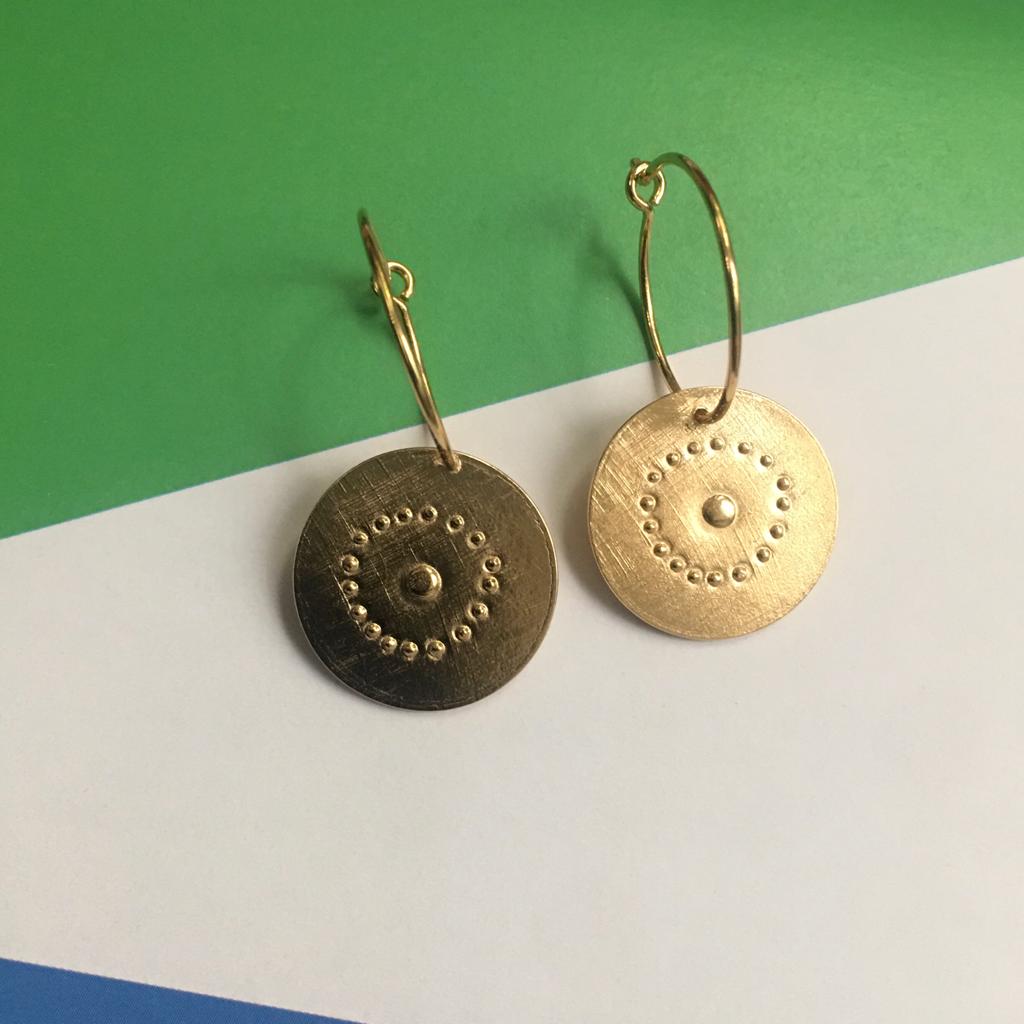 par coeur boucles d'oreille medailles cible vermeil