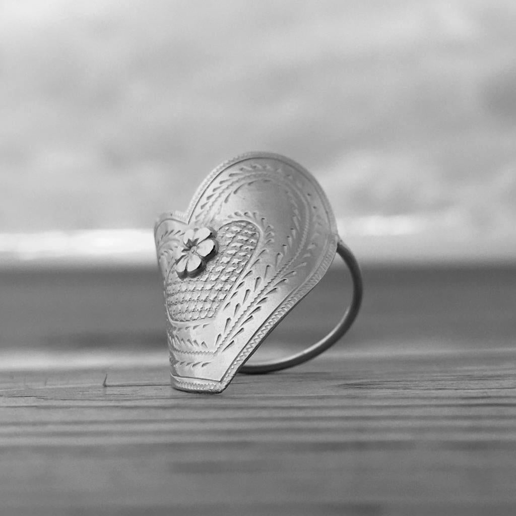 bague coeur argent