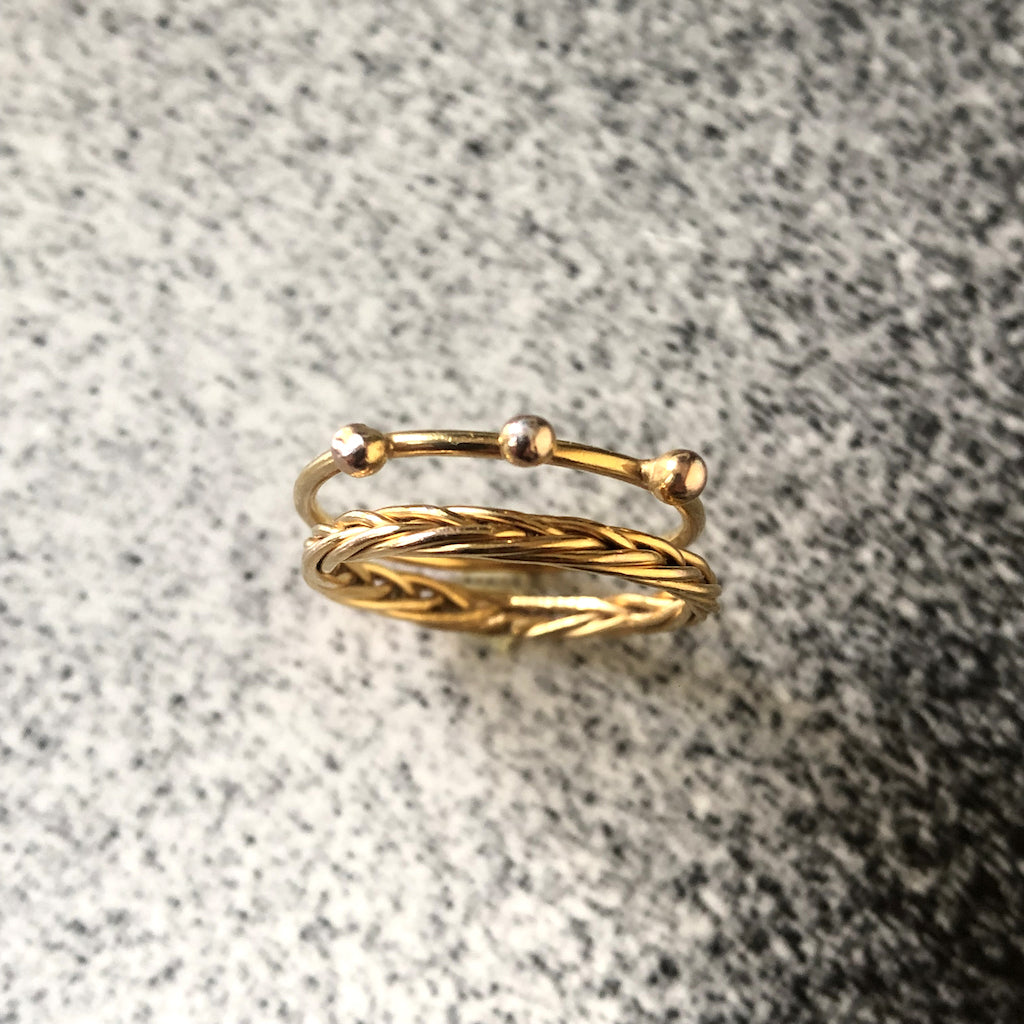 bague trio vermeil par coeur