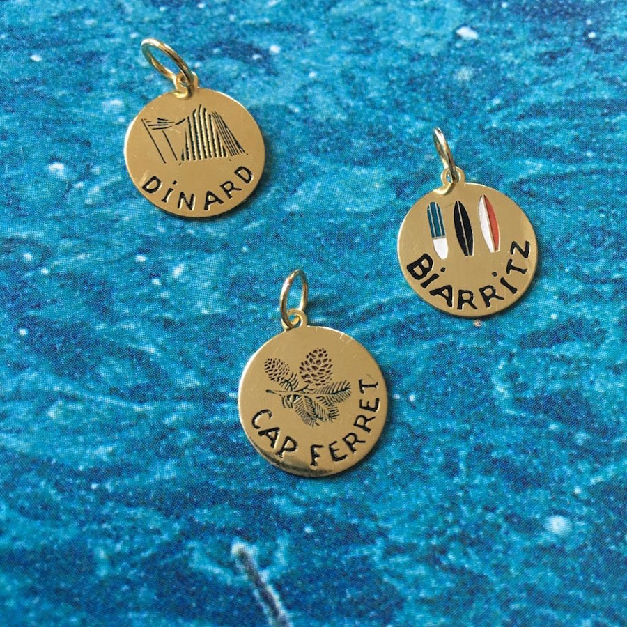 par coeur médaille voyage émaillée