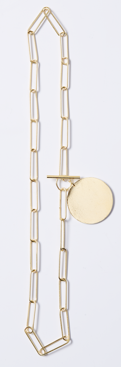 par coeur médaille lauriers personnalisée vermeil chaine XL courte