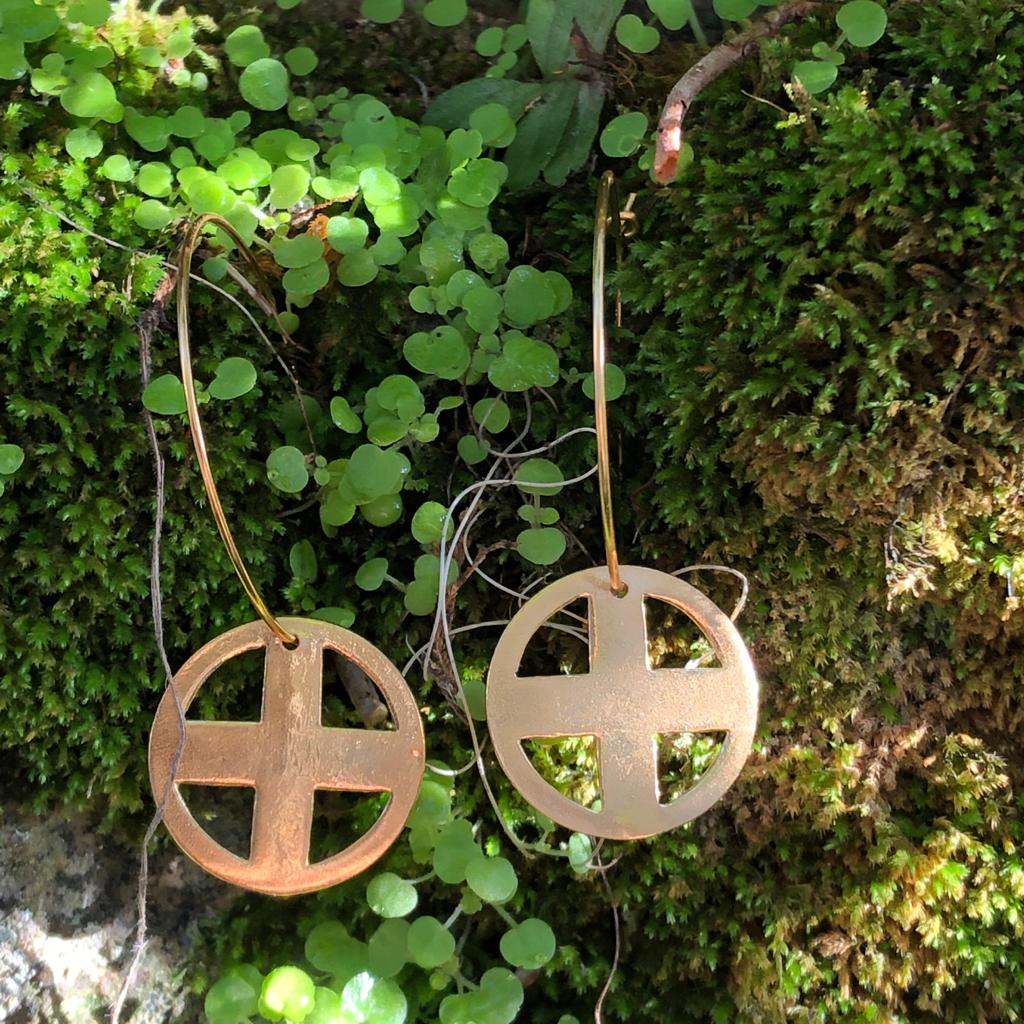 cross s large créoles vermeil par coeur