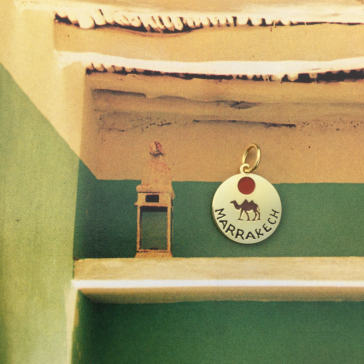 par coeur médaille voyage émaillée marrakech