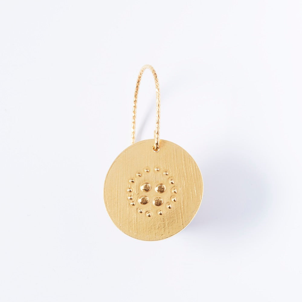 boucles d'oreilles médaille 4eme dimension dormeuse