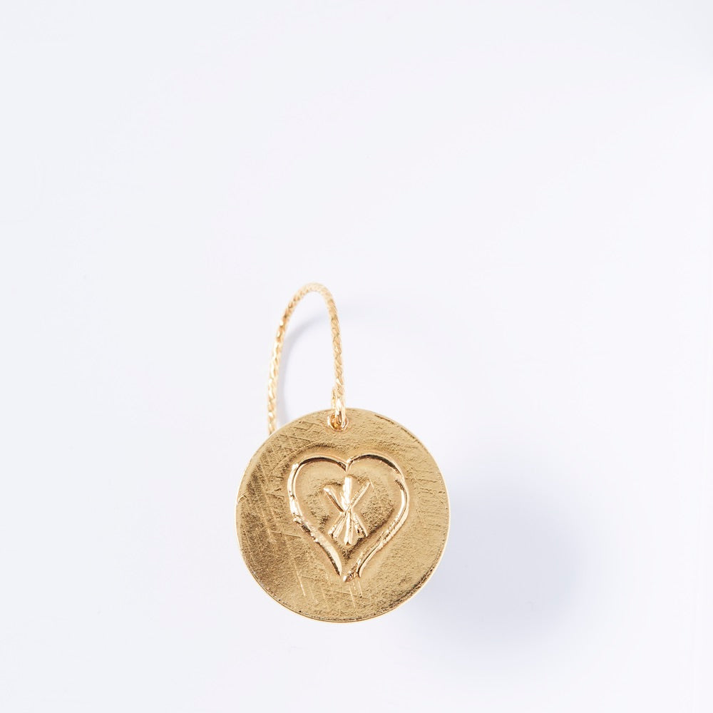 boucles d'oreilles médaille coup de coeur dormeuse