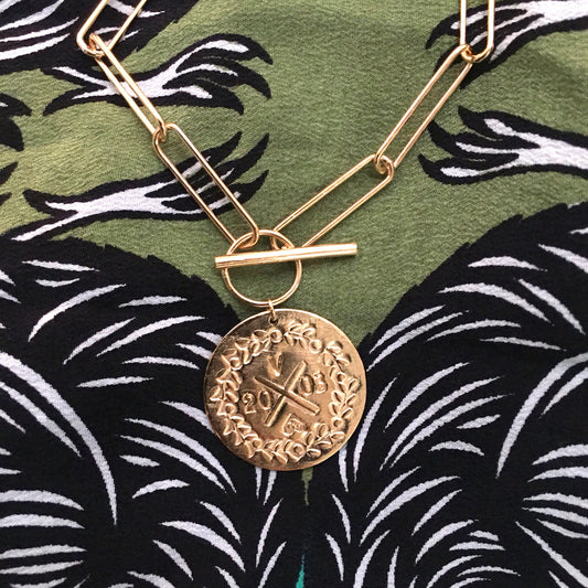 Bracelet XL médaille LAURIERS S à personnaliser