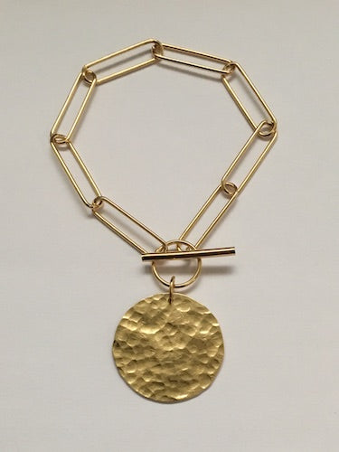 par coeur bracelet xl medaille martelée