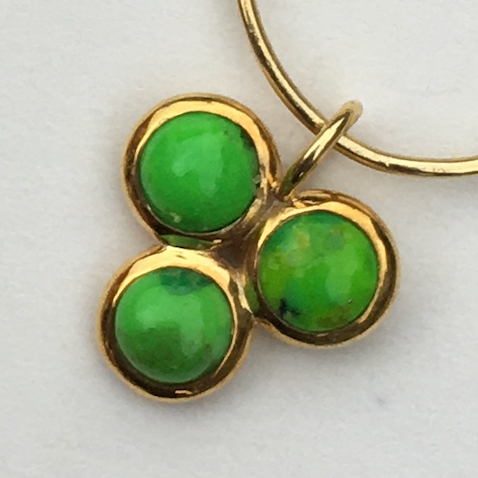 par coeur collier deia turquoise verte
