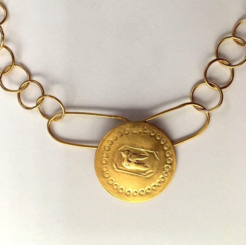 Collier Ilio Médaille Paloma vermeil par coeur