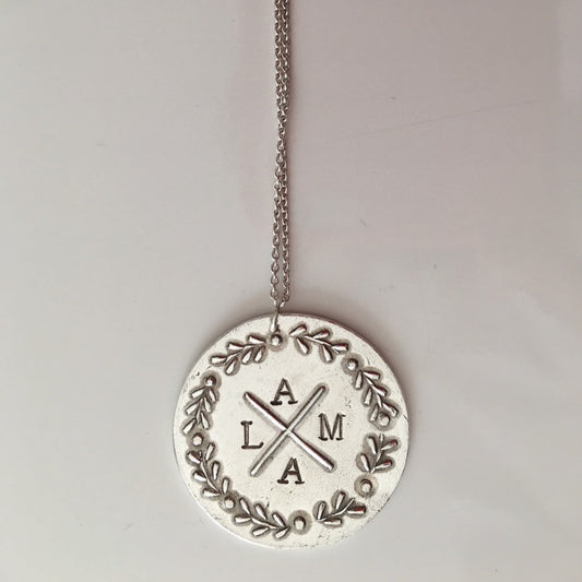 par coeur médaille lauriers argent chaine fine