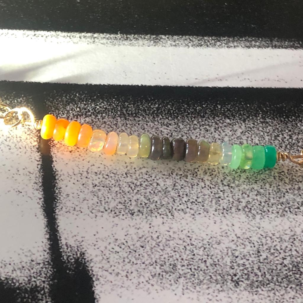 collier rainbow par coeur opales vermeil