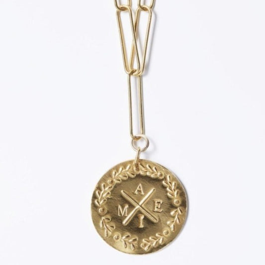 par coeur médaille lauriers XL longue