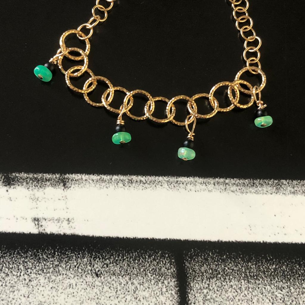 collier multi black and green Par Coeur vermeil