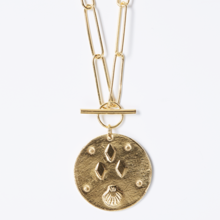 par coeur médaille coquillages 