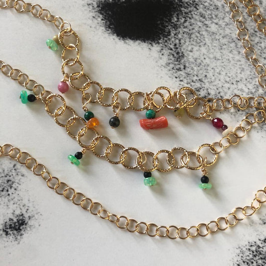 collier multicolore Par Coeur vermeil